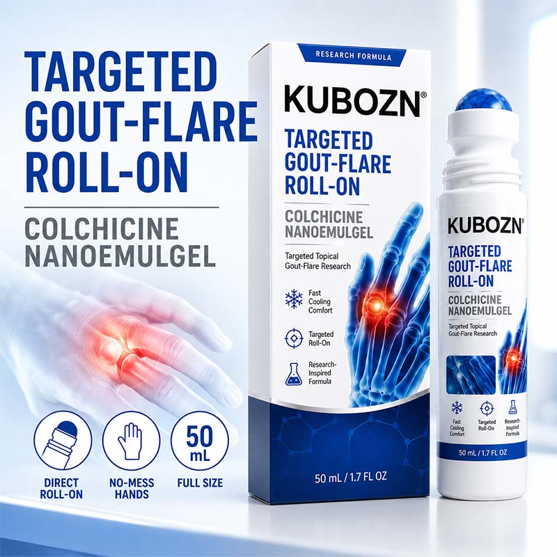 KUBOZN® COLCHIFLARE™ TARGETED GOUT-FLARE ROLL-ON COLCHICINE NANOEMULGEL