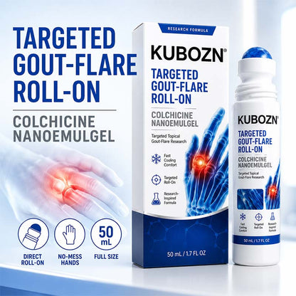 KUBOZN® COLCHIFLARE™ TARGETED GOUT-FLARE ROLL-ON COLCHICINE NANOEMULGEL