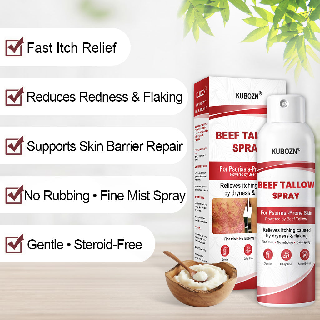 KUBOZN® Tallow Spray — The No-Rub Relief for Psoriasis-Prone Skin✨ (Offer)