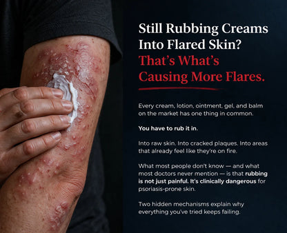 Inflamed psoriasis skin showing the starving barrier problem